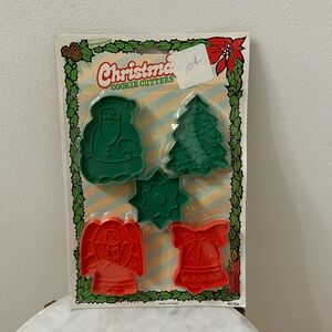 Vintage NEW SEALED Christmas 5 Cookie Cutters Set Angel Bell Santa Tree Star